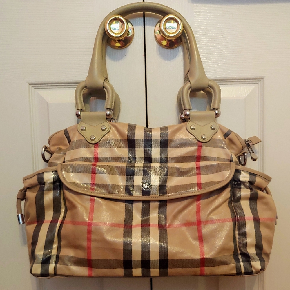 Burberry nova check diaper bag/work bag
